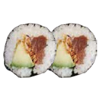 Atún, Aguacate,Cebolla frita,Moyonesa y Sésamo