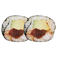 Futomaki Atún,Aguacate y salsa picante